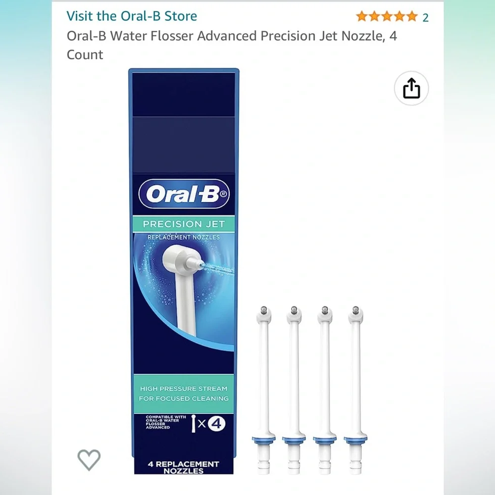 Brand new Oral-B precision jet replacement nozzles, 4 counts x 1 pack.